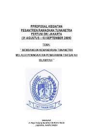 Tujuan dari rancangan kerja dalam suatu proposal adalah agar pihak yang. I Pendahuluan Proposak Kegiatan Bazar Ramadhan Sma N