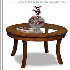Sierra Round Glass Top Amish Coffee Table In 2020 Coffee Table Wooden Coffee Table Coffee Table With Storage