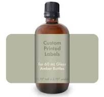Custom Labels for 60ml Glass Amber Bottles - (1.75" Tall x 3.75" Wide)