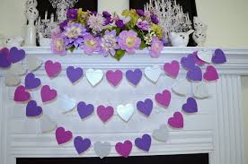 Purple Heart Garland Violet Grape Silver Wedding Heart Decoration Purple Bridal Shower Purple Baby Shower Decor Purple Silver Bride To Be Baby Shower Purple Purple Bridal Shower Bridal Shower Decorations Diy