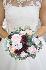 Check spelling or type a new query. Burgundy Blush Champagne Wedding Bouquets Artificial Flowers Large Thebridesbouquet Com