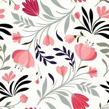 Women day 8 march floral theme free vector. Hand Drawn Seamless Pattern With Decorative Flowers And Plants How To Draw Hands Pattern Art Floral Illustrations