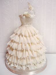 Create A Bit Of Fairy Tale Glamour At Your Bridal Shower With A Beautiful Cinderella Style Wedding Gown Cake Made B Wedding Dress Cake Dress Cake Barbie Cake