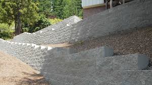 Square concrete wood burning bluestone fire pit kit with cooking grate Retaining Wall Contractor Portland Oregon The Wall