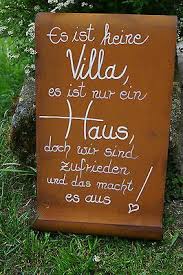 Details Zu Tafel Mit Welle Haus Schild Rost Garten Geschenk Schriftrolle Villa Eingang Zaun Edelrost Hausschild Gartenspruche
