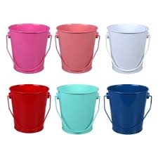 Spring tin pail floral pattern. Bulk Solid Color Tin Pails With Handles 4x4 125x4 375 In Dollar Tree