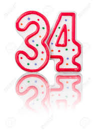 Red Number 34 With Reflection On A White Background Stock Photo, Picture  And Royalty Free Image. Image 26750885.