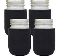 Amazon.com: Xumbtvs 16oz Mason Jar Sleeve, 4 Pcs Insulated Cozy Neoprene  Canning Cover fits 16oz and 24oz Wide Mouth Mason jars(Black): Home &  Kitchen
