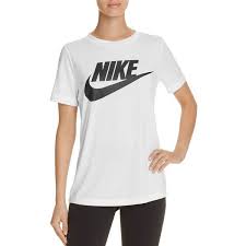 Black And White Nike T Shirt Women S Nike Swoosh Essential Tee 40 Liked On Polyvore Featuring Tops T Shirts White Black Nike Black White Nike Shirts Women Nike Outfits White Nike T Shirt