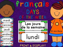 French Days Of The Week Cards Francais Basic French Words French Days Word Wall Cards