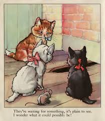 Cat Mouse Game This Is So Cute Cats Illustration Cat Art Vintage Cat