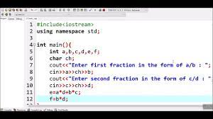 How To Add Two Fractions And Display The Result In C++ - Youtube