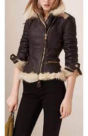 Women B3 Brown Shearling Aviator Leather Jacket In 2021 Aviator Leather Jacket Leather Jacket Fashion
