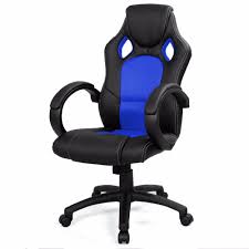 Goplus 6 Kleuren Hoge Back Race Auto Stijl Emmer Seat Bureau Stoel Mesh Lederen Gaming Stoel Thuis Swivel Fauteuil Cb10068 Adjustable Office Chair Office Desk Chair Gaming Chair