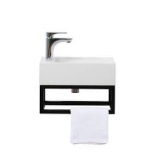 Weiß stilform mini waschtisch gäste wc waschbecken für wandmontage mineralguss links oder rechts handwaschbecken klein. Stilform Gaste Wc Waschbecken Soho Industrial Design Aus Mineralguss Mit Metallgestell Schwarz Matt Mit Hahnloch Wunderbad