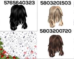 Roblox hair codes items per page 10 25 50 100 select type shirts t shirts pants heads faces building explosive melee musical navigation power up ranged social transport hats hair face neck shoulder front back waist. Pin On Bloxburg Outfits