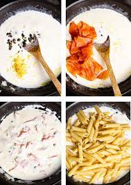 Once it's cooked, drain, reserving some of the water, and tip it back into the pan. Pasta With Smoked Salmon Vikalinka