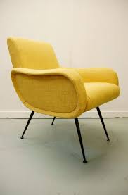 In Stock 1950s Italian Armchair Reupholstered In Yellow Osimodern Midcentury Chair Mid Century Modern Furniture Italian Armchairs Stylish Furniture