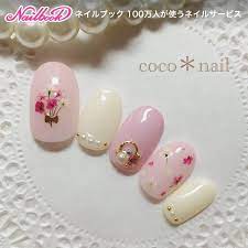 春 入学式 オフィス デート ハンド ｃｏｃｏ nailのネイルデザイン no 2091995 ネイルブック ネイルデザイン 押し花ネイル ネイル