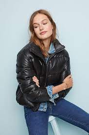 Slide View 1 Lamarque Leather Puffer Jacket Leather Puffer Jacket Jackets Puffer Jackets
