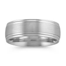 Mens Wedding Band In 14k White Gold 7mm Mens Wedding Bands Mens Wedding Rings White Gold