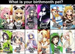 Calendar Birthmonth Pet Anime Lambang Zodiak Animasi Binatang
