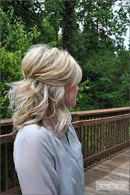 Pinned Half Up This Hairstyle Tutorial Will Show You A Simple Way To Wear Your Hair Half Up It Can Be Worn In Hair Styles Prom Hair Medium Medium Hair Styles