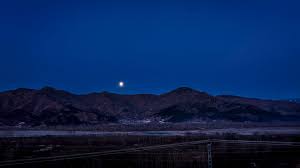 Landscape photo of mountain, green and black mountains under white and blue sky at daytime. 519453 Dark Landscape Moon Mountain Night Outdoors Sky 4k Wallpaper Mocah Hd Wallpapers