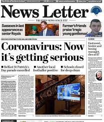 Blurred newspapers corona virus texture. Ni Newspaper Headlines Coronavirus Cancellations Dominate Bbc News
