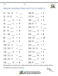 Free printable math worksheets for grade 3 this is a comprehensive collection of math worksheets for grade 3, organized by topics such as addition, subtraction, mental math, regrouping, place value, multiplication, division, clock, money, measuring, and geometry. Subtraction Facts Worksheets 1st Grade