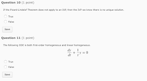 It can then be shown, by using the banach fixed point theorem, that the sequence of picard iterates $φ_k$ is convergent and that the limit is a solution to the problem. Solved Question 10 1 Point If The Picard Lindelof Theor Chegg Com