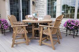Berlin Gardens Garden Classic 60 Round Poly Counter Table Comfortable Outdoor Furniture Outdoor Furniture Sets Living Room Decor Brown Couch