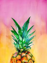 Ombre Pineapple Art Print Tropical Hot Pink Yellow Etsy In 2021 Pineapple Art Pineapple Painting Watercolor Pineapple