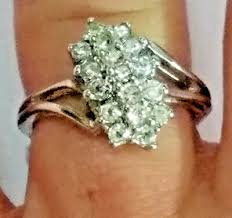 4 easy payments of $7.00 add to cart. 18k Hge White Gold Plated Clear Rhinestone Cluster Cocktail Ring Ebay