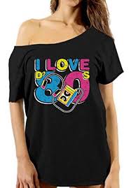 Women S I Love The 80 S Off Shoulder T Shirt S To Xxl 80s Sweatshirt Off Shoulder T Shirt 80s Tees