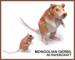 MONGOLIAN GERBIL 3D Papercraft  Animals Papercraft  Printable DIY  Template Pdf  Home Decor  Papercraft Sculpture  3d Origami  3d Model -  Etsy Finland