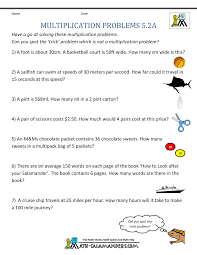 Problems contain basic numbers of 20 or less. Multiplication Problems Printable 5th Grade