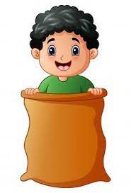 Nino Jugando A Saltar Carrera De Sacos Vector Premium Baby Art Cartoon Cute Pictures