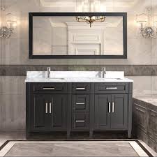 H vanity cabinet in charcoal glaze. Vanity Art 60 Inch Double Sink Bathroom Vanity Set Super White Phoen Homebeyond