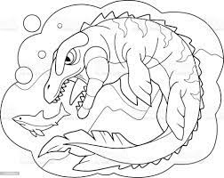 Vetores De Dinossauro Prehistorico Mosasaurus Colorir Livro Ilustracao Engracada E Mais Imagens De Dinossauro Istock