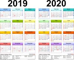 2019 2020 Calendar Free Printable Two Year Pdf Calendars Dowload Printable Calendar Design Excel Calendar Calendar Template