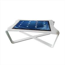 The active surface of the interactive coffee tables is an array of printed circuit board panels that sits beneath the visible surface of the table, whether that is a clear or frosted glass or acrylic top. Interactive Coffee Table Visimi Digital