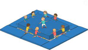 Softlandematte weich, 600 x 200 x 10 cm, blau, mit markier. Spiele Mit Grossen Matten Wimasu De