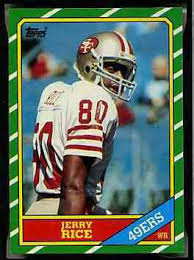 Jerry rice has scored the most touchdowns in nfl history, and hold virtually every significant career record. 1986 Topps Fb 161 Jerry Rice Rookie B 49ers