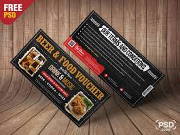 Beer And Food Voucher Template Psd Psd Zone Food Vouchers Beer Voucher