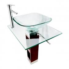 glass pedestal bathroom sink with