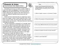 The printable reading comprehension worksheets listed below were created specially for students at a 3rd grade reading level. Elements And Atoms 3rd Grade Reading Comprehension Worksheet 3rd Grade Reading Comprehension Worksheets Reading Comprehension Worksheets Reading Comprehension
