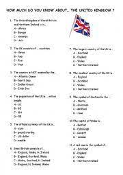 Buzzfeed staff the more wrong answers. English Exercises The United Kingdom Quiz