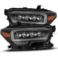 Toyota tacoma 2016, chrome sequential led drl bar projector headlights by spyder®, 1 pair. 16 21 Toyota Tacoma Nova Series Led Projector Headlights Black