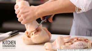How to cut a chicken into 10 pieces by splitting the breast. How To Cut A Whole Chicken Into 8 Pieces In Under One Minute Huffpost Uk Life